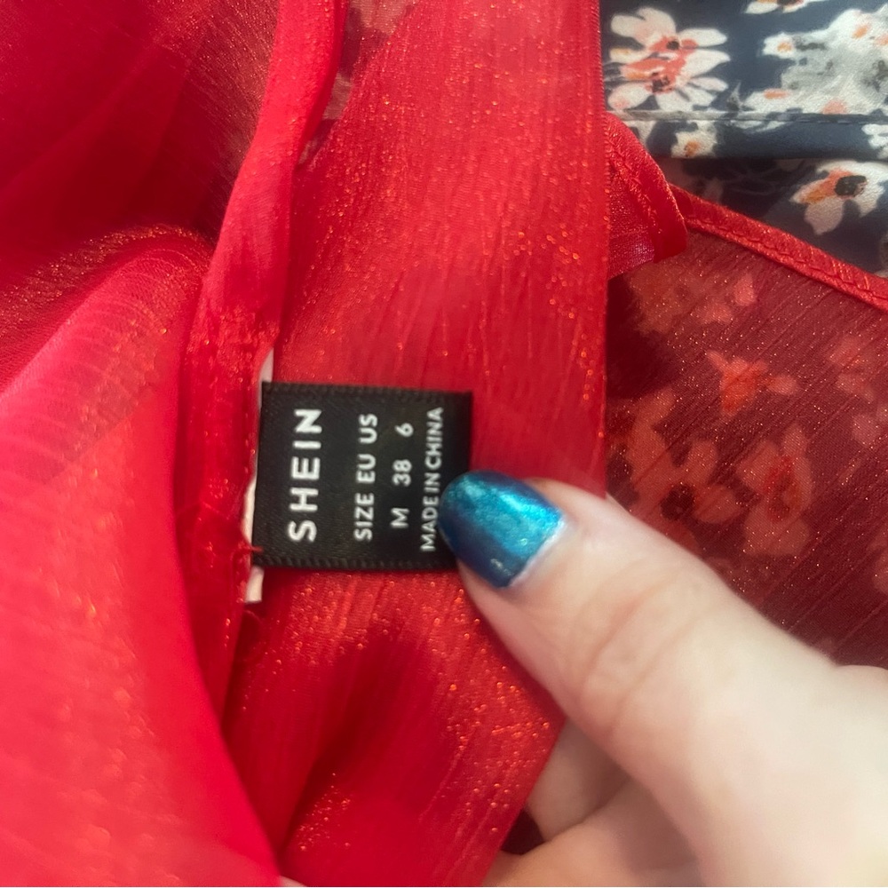 Gorgeous sheer holiday blouse sz M